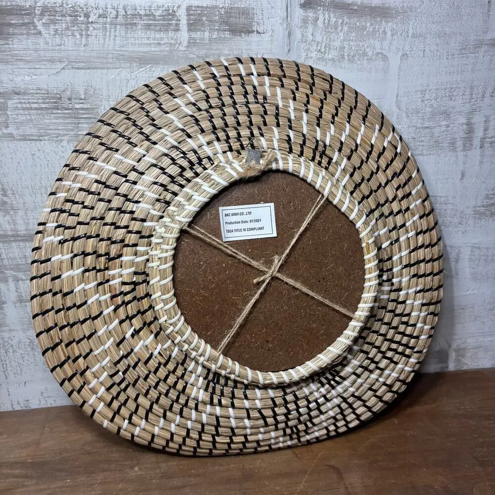 Boho Woven Circular Wall Mirror